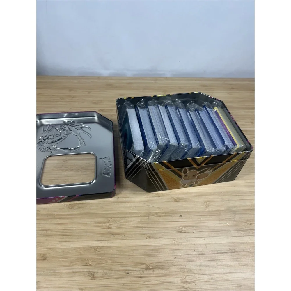 Pokemon TCG Eternatus V Powers Storage Tin + 10 Sealed Basic Energy Card Packs